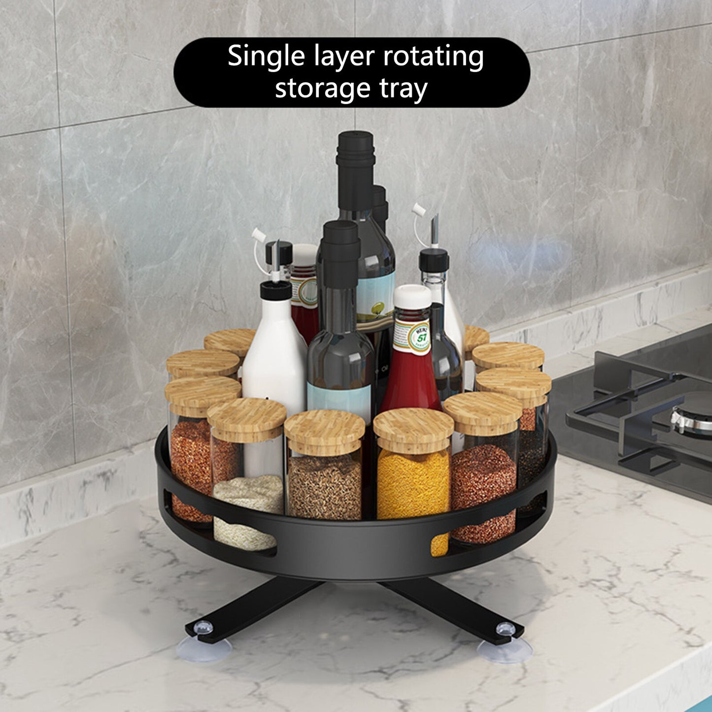 Round Wide 360 Degree Rotating Spice Rack